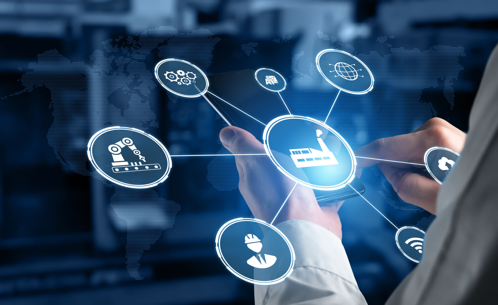 Industry 4.0 technology concept – Smart factory for fourth industrial revolution Industria 4.0